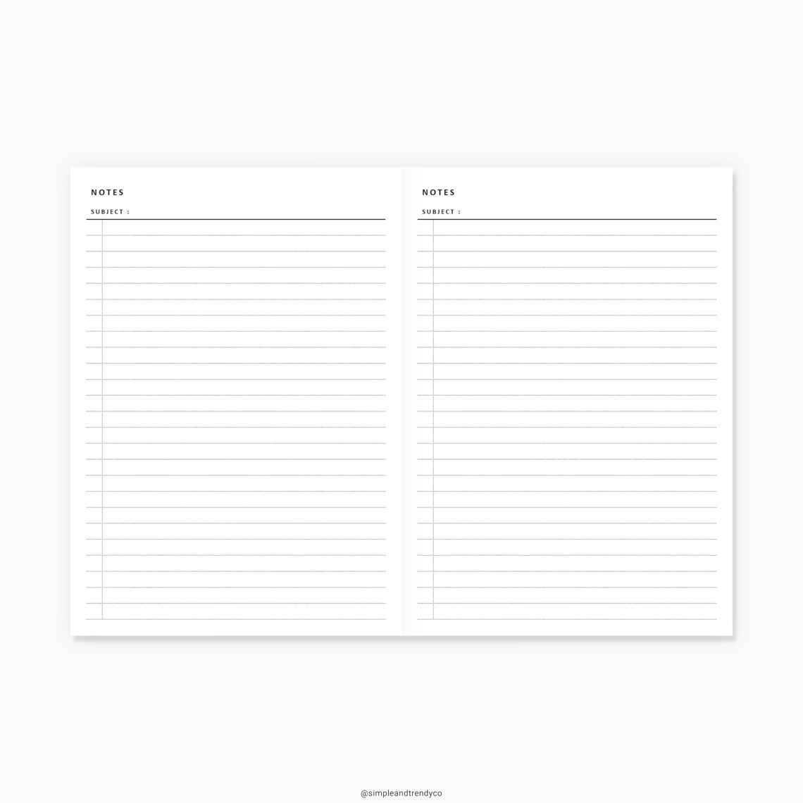 Notes Paper A6 TN Printable Writing Paper Lined Notes Study | Etsy
