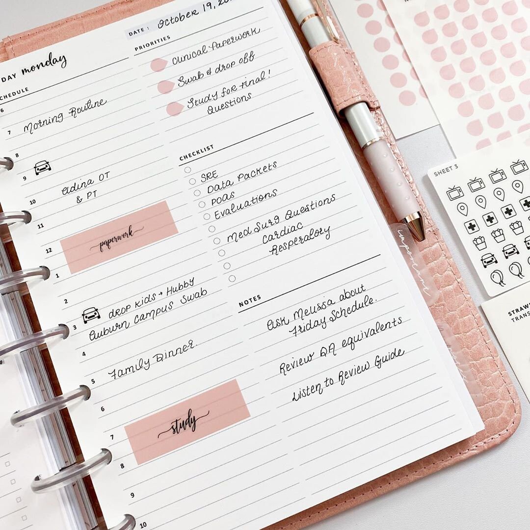 Daily Planner Printable Half Size Half Letter Inserts Daily | Etsy