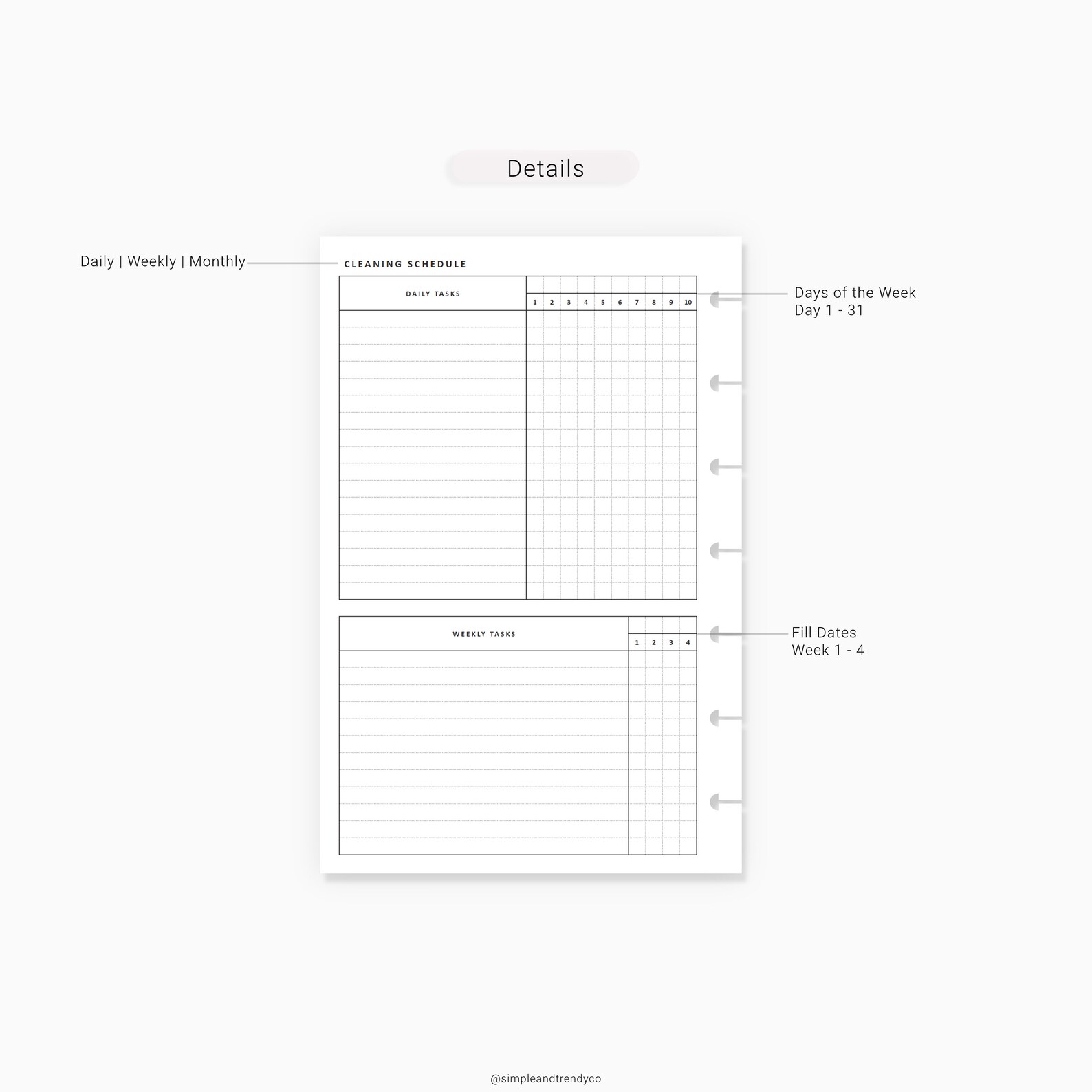 Cleaning Schedule Happy Planner Mini Cleaning List Printable | Etsy