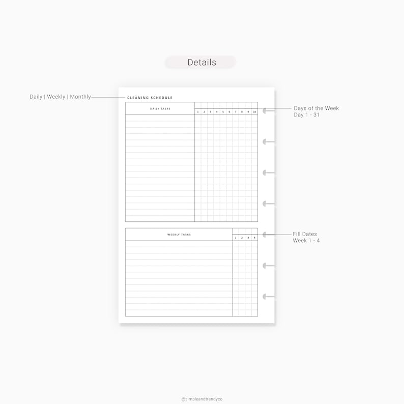 Free Printables For Mini Happy Planner Cleaning