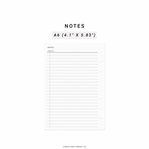 Notes Paper A6 Size Printable Writing Paper Lined Notes - Etsy