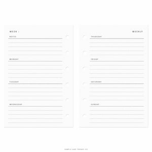 Weekly Planner Printable Pocket Size Weekly Schedule - Etsy
