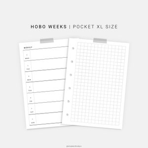 Undated Hobo Weeks Printable Pocket XL Weekly Planner | Etsy