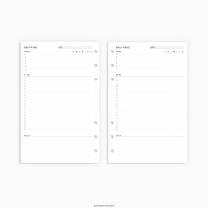 Daily Planner Printable Half Size Half Letter Inserts Daily | Etsy