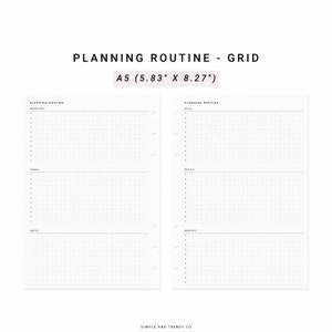 Planning Routine Printable A5 Planner Inserts