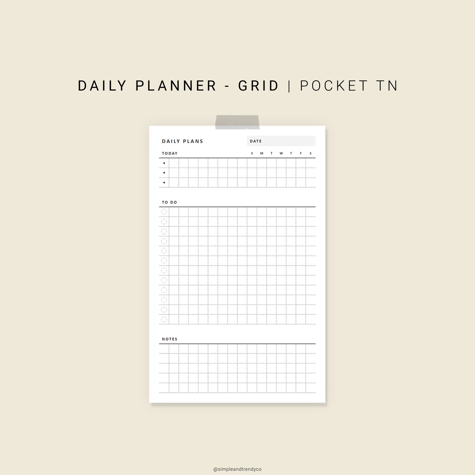 Daily Planner Printable Pocket TN Daily Organizer Daily | Etsy