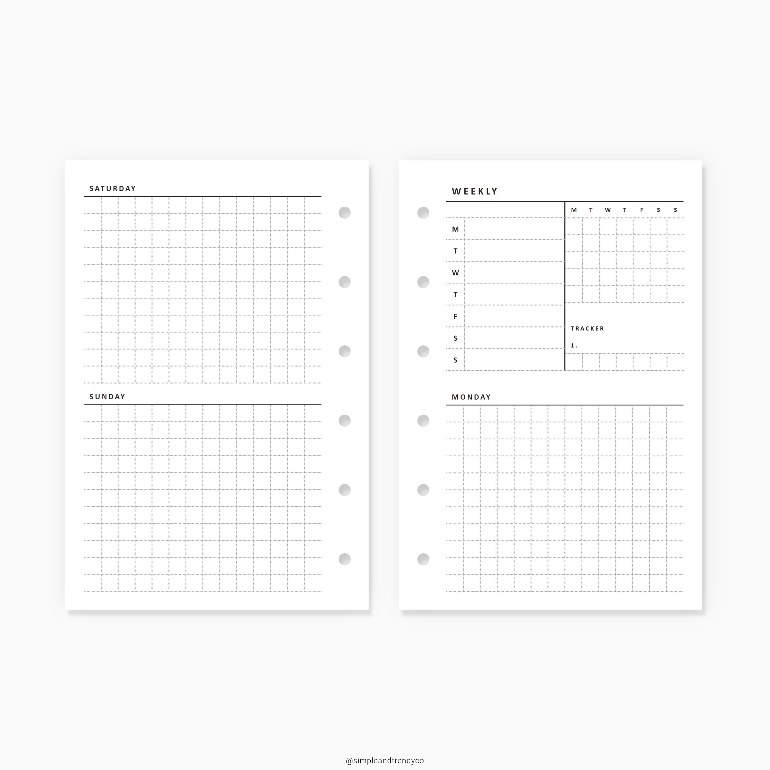 Undated Weekly Planner Printable Pocket Size Weekly Schedule | Etsy