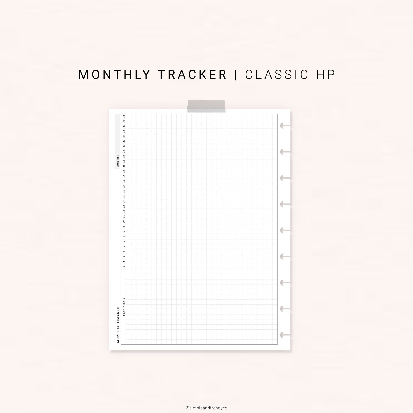 Monthly Goal Tracker Habit Tracker Happy Planner Classic Etsy