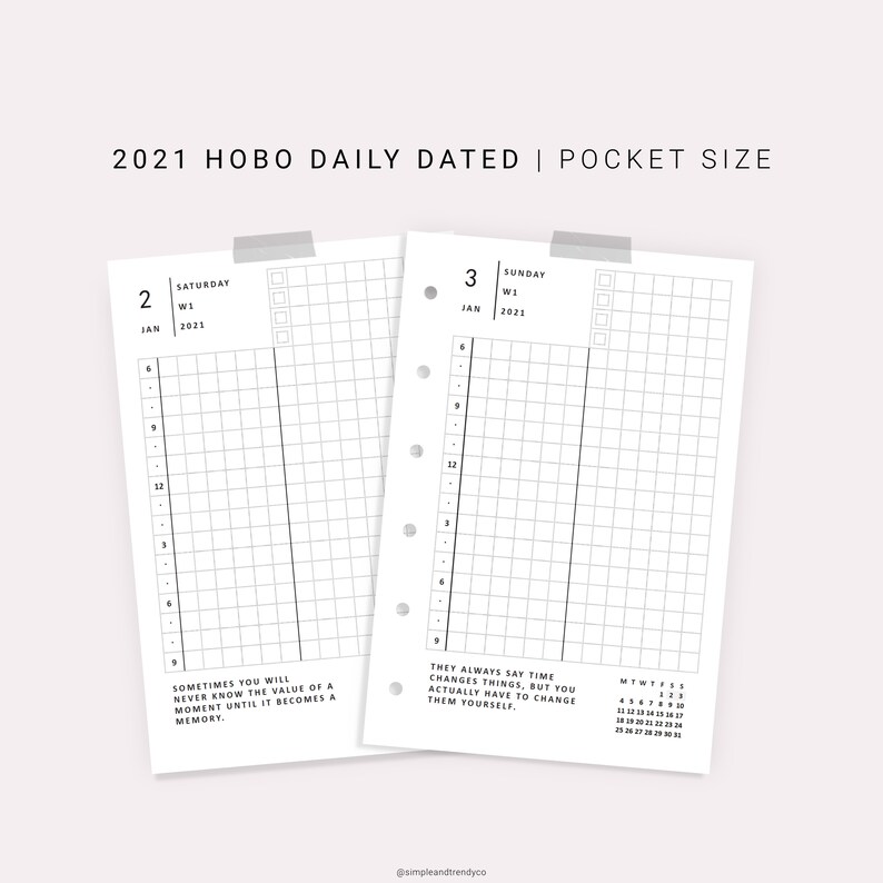 2021 hobonichi daily planner pocket size day planner positive etsy
