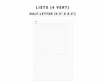 To Do List Half size Half Letter Inserts, Grocery List Shopping List, Wish List Bucket List, List Insert List Making, Gift To Buy List