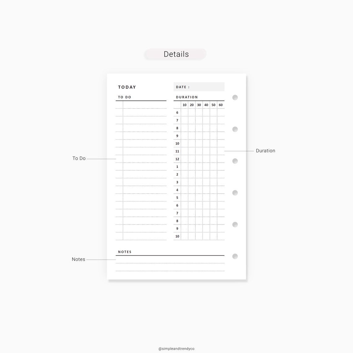 Daily Planner Printable Pocket Size Daily Organizers Daily Etsy