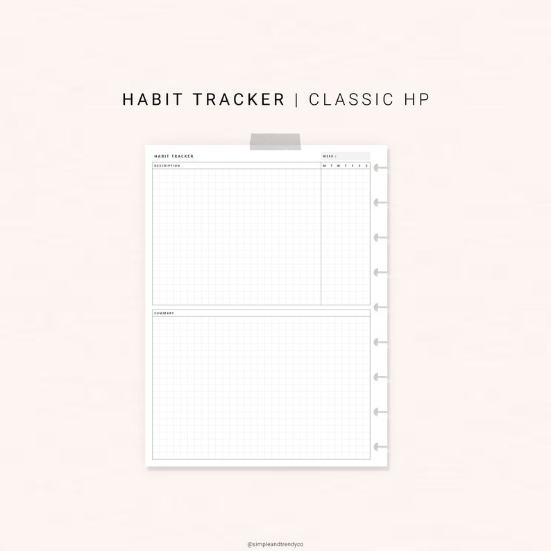 Habit Tracker Printable Happy Planner Classic Habit Tracking | Etsy