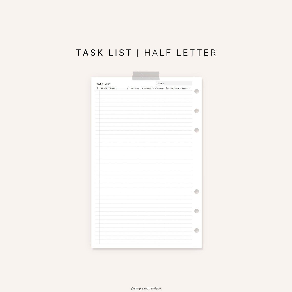 Printable to Do List Half Size Half Letter Inserts Daily to | Etsy