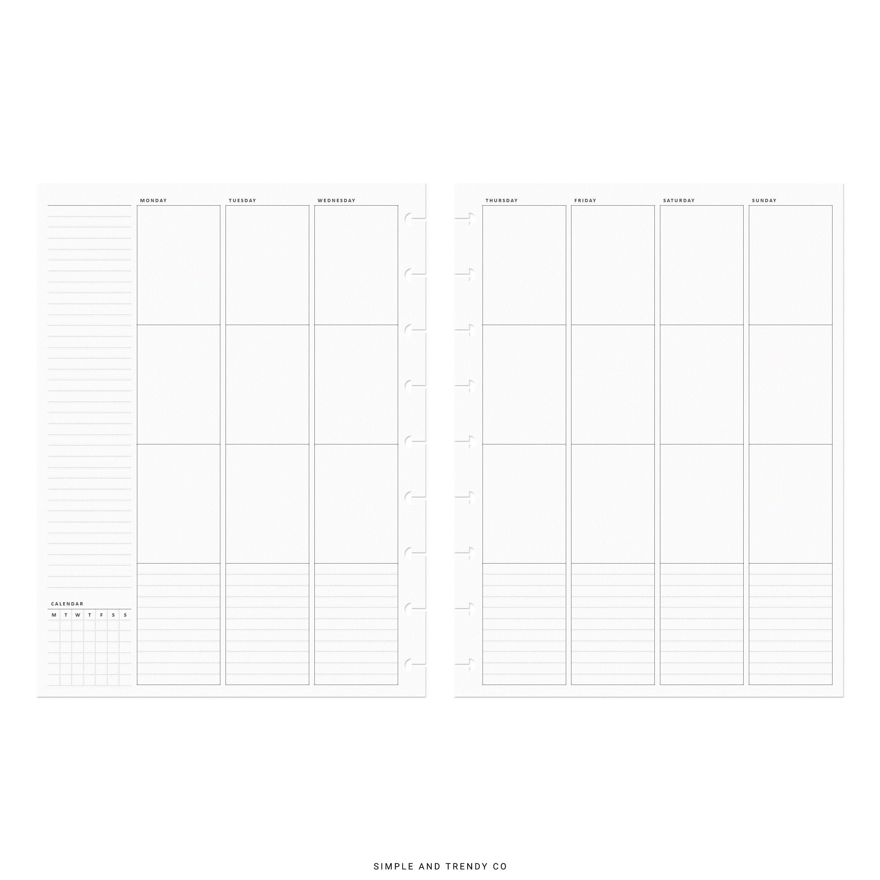 Weekly Planner Erin Condren Inserts Undated Printable Happy - Etsy