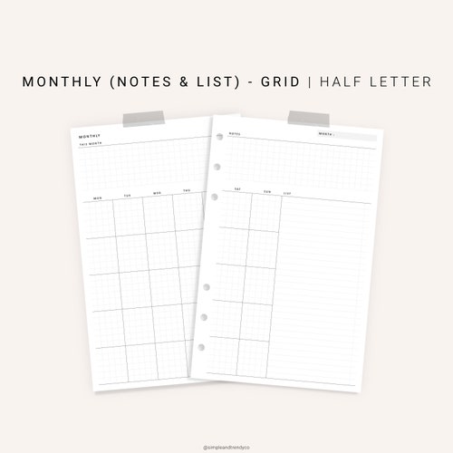 Weekly on One Page Weekly Planner Pages Printable Half Size | Etsy