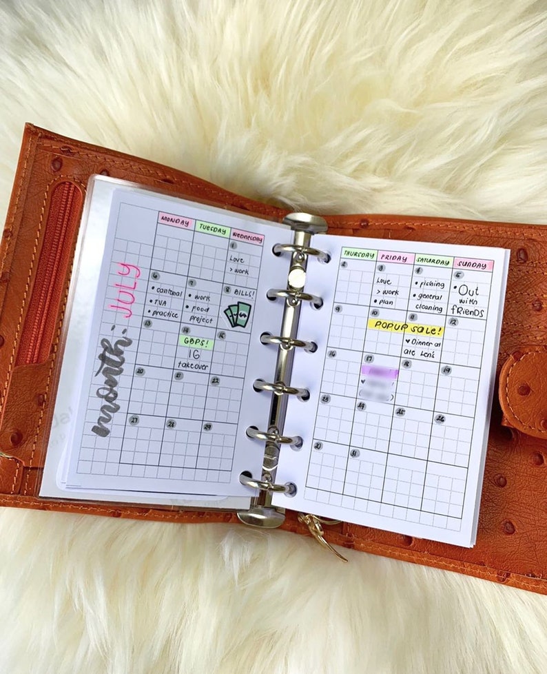 Hobonichi Monthly Planner Template Pocket Size Undated | Etsy