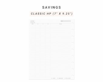 Savings Tracker Printable Happy Planner Classic