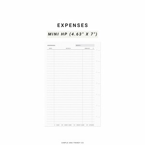Expense Tracker Happy Planner Mini, Printable Personal Expenses ...