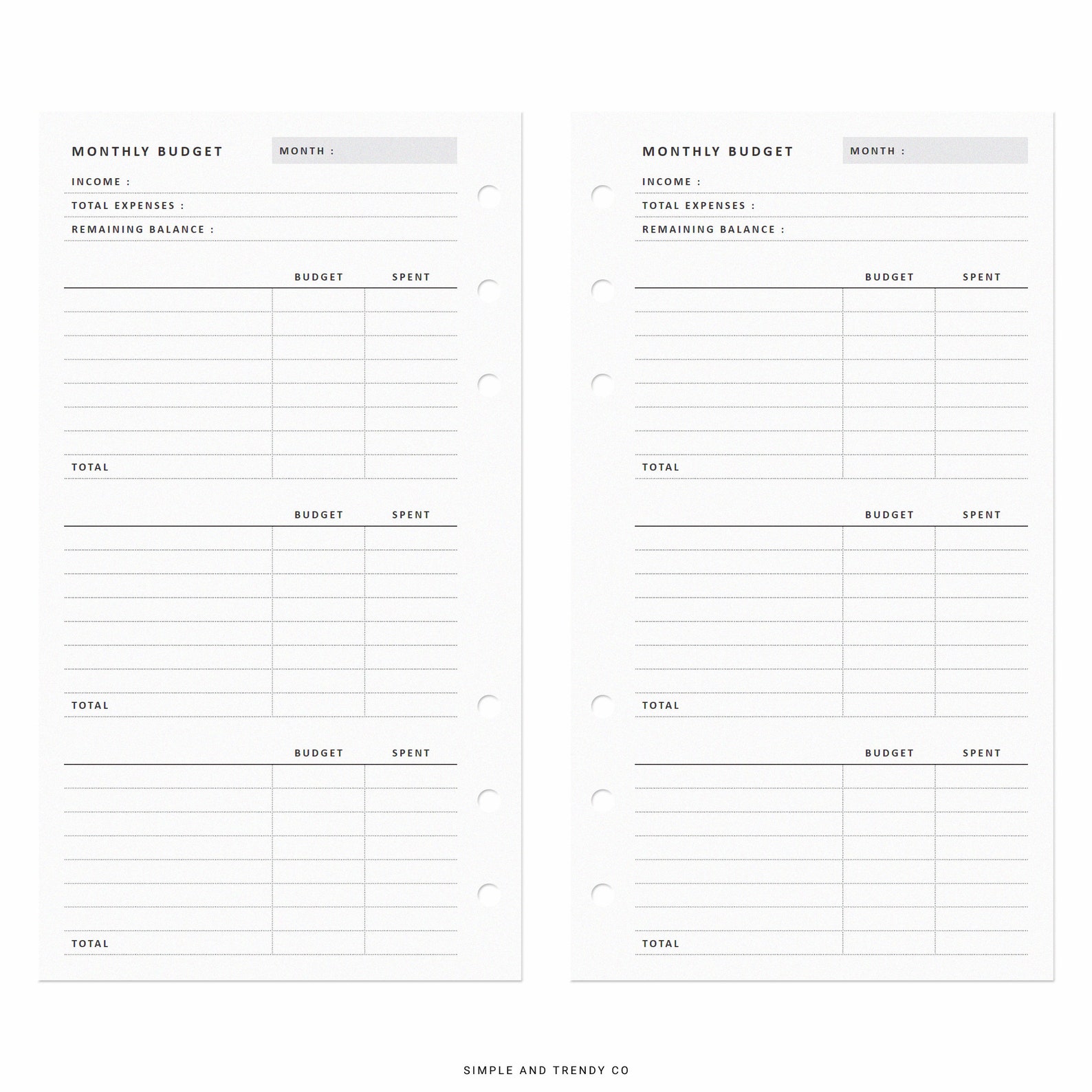 Budget Planner Printable Personal Planner Inserts Monthly - Etsy