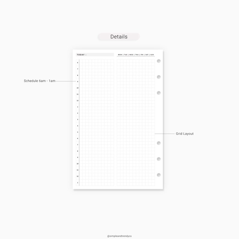 Daily Planner Half Size Half Letter Inserts PDF Day Planner Etsy