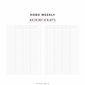 Hobonichi Weeks A5 Weekly Planner, A5 Weekly Printable Inserts ...