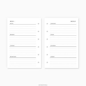 Weekly Planner Printable Pocket Size Weekly Schedule | Etsy