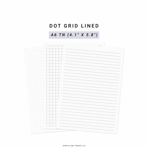 Dot Grid Lined Paper A6 Inserts Printable Writing Paper Blank - Etsy