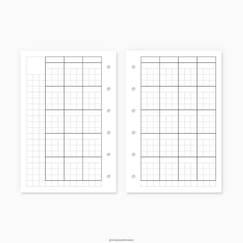 Hobonichi Monthly Planner Template Pocket Size Undated | Etsy