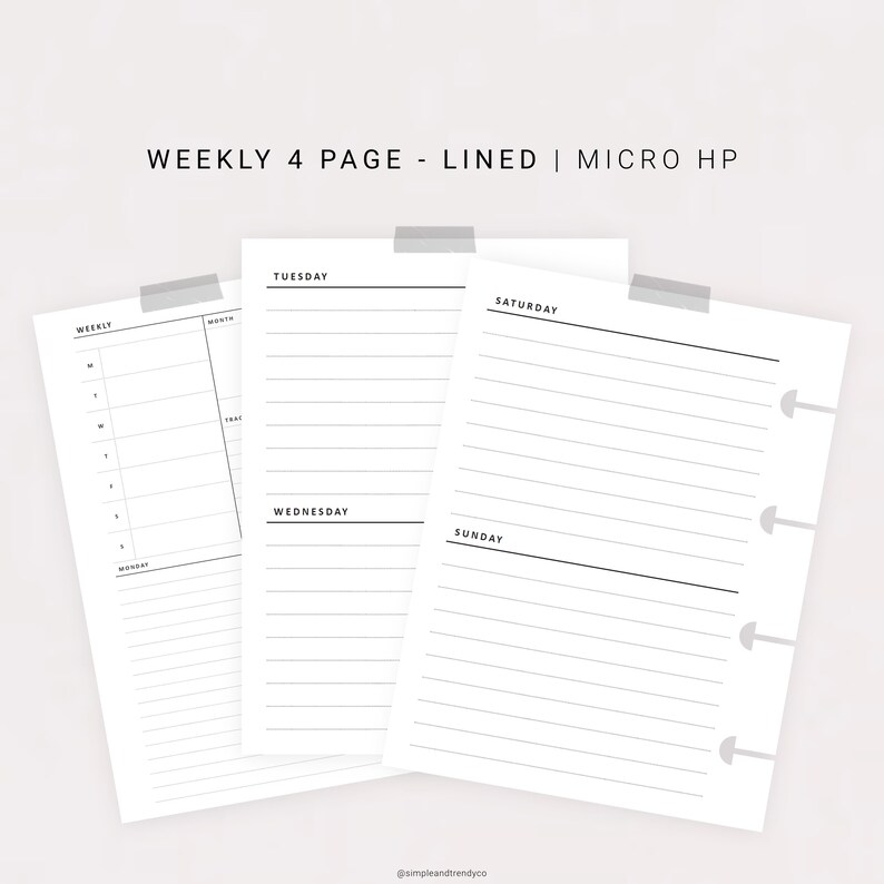 undated weekly planner printable micro happy planner weekly etsy
