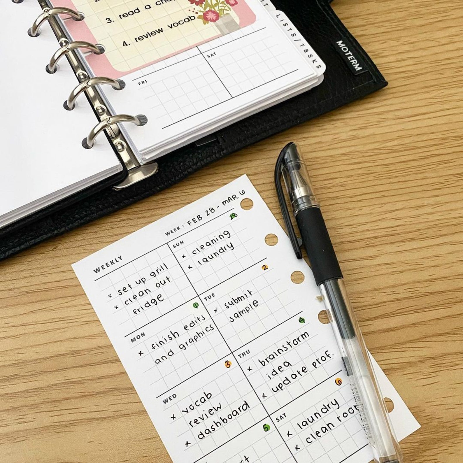 Week on One Page Printable Pocket Size Weekly 1 Page Vertical - Etsy