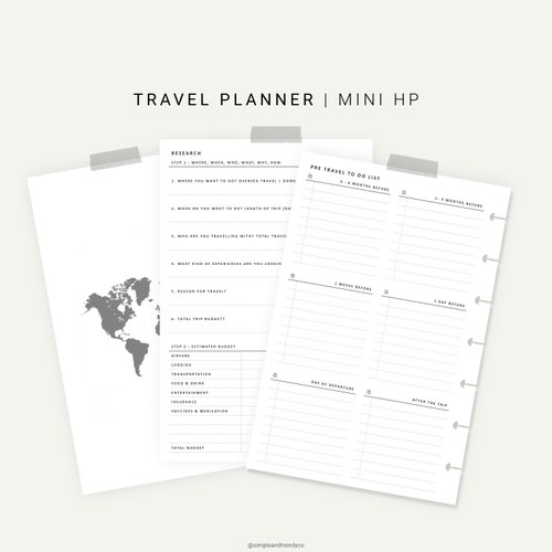 Travel Planner A4 A5 & US Letter Printable Travel Planner Etsy