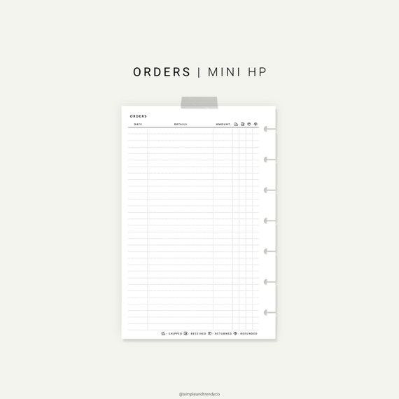 92 Happy Planner Mini HP Online Orders shopping tracker Printable ...