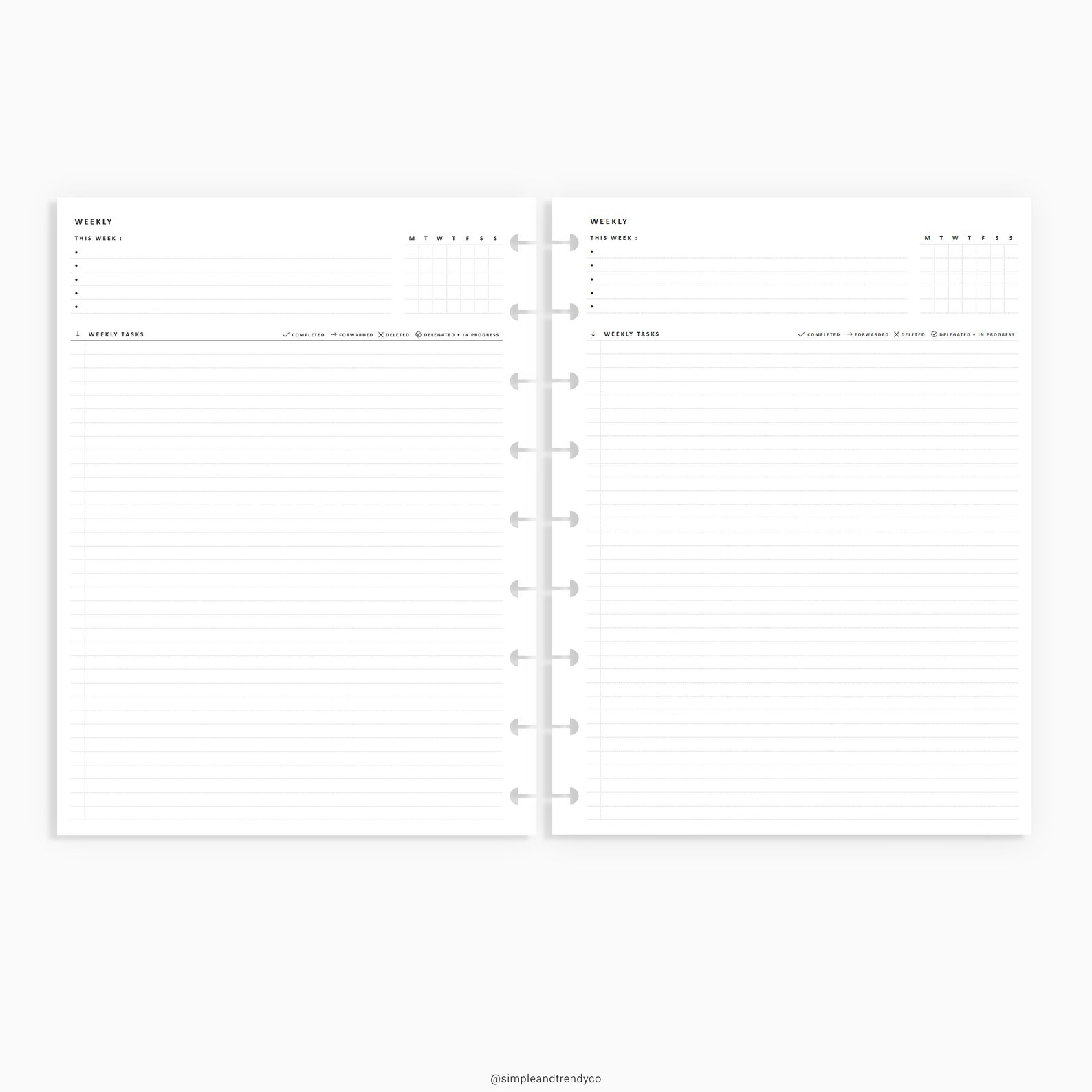 Weekly Planner Calendar Happy Planner Classic Printable Week Etsy