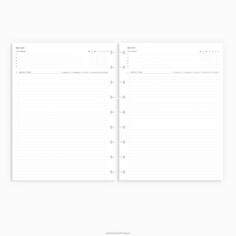 Weekly Planner Calendar Happy Planner Classic Printable Week | Etsy