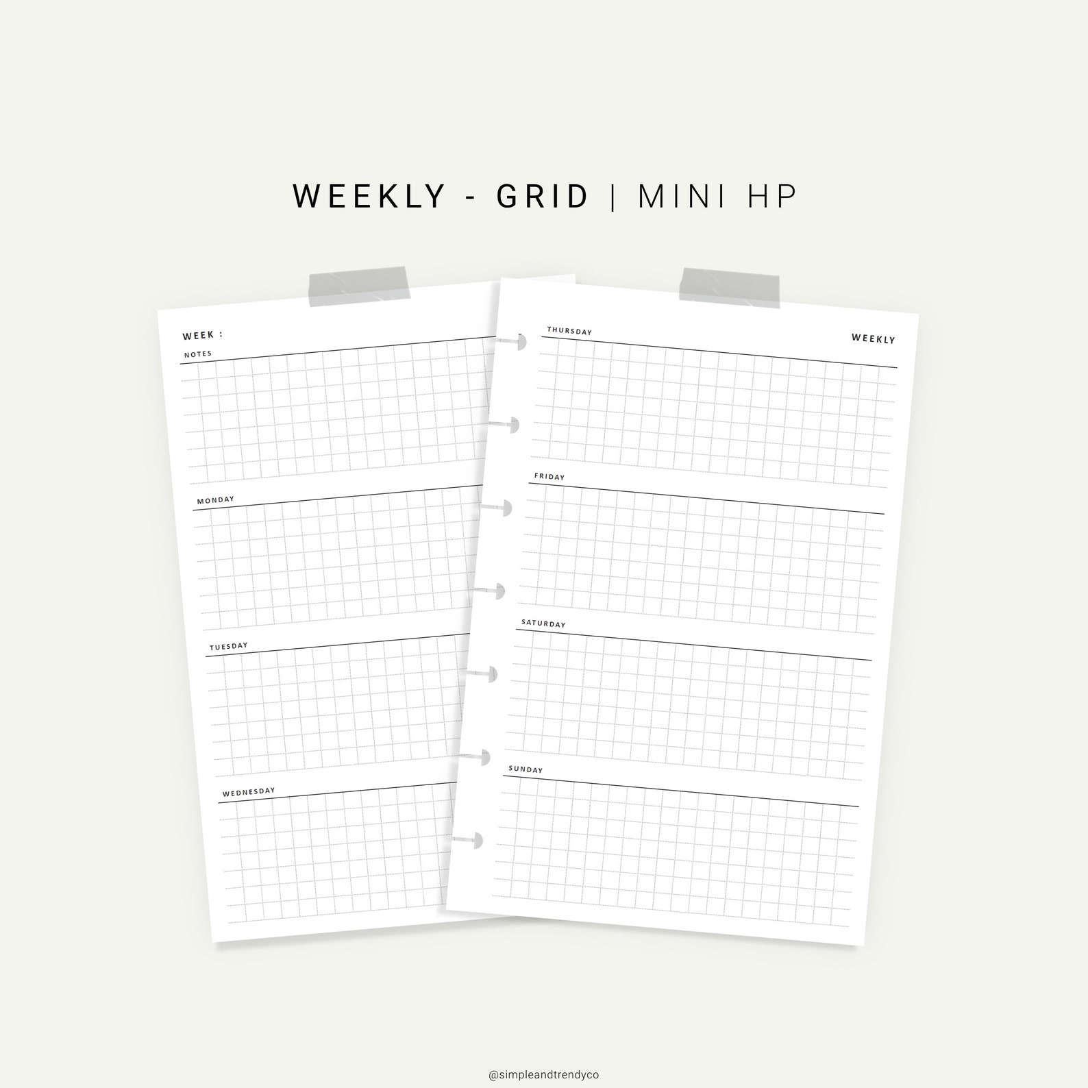 Weekly Planner Printable Happy Planner Mini Weekly Schedule Etsy