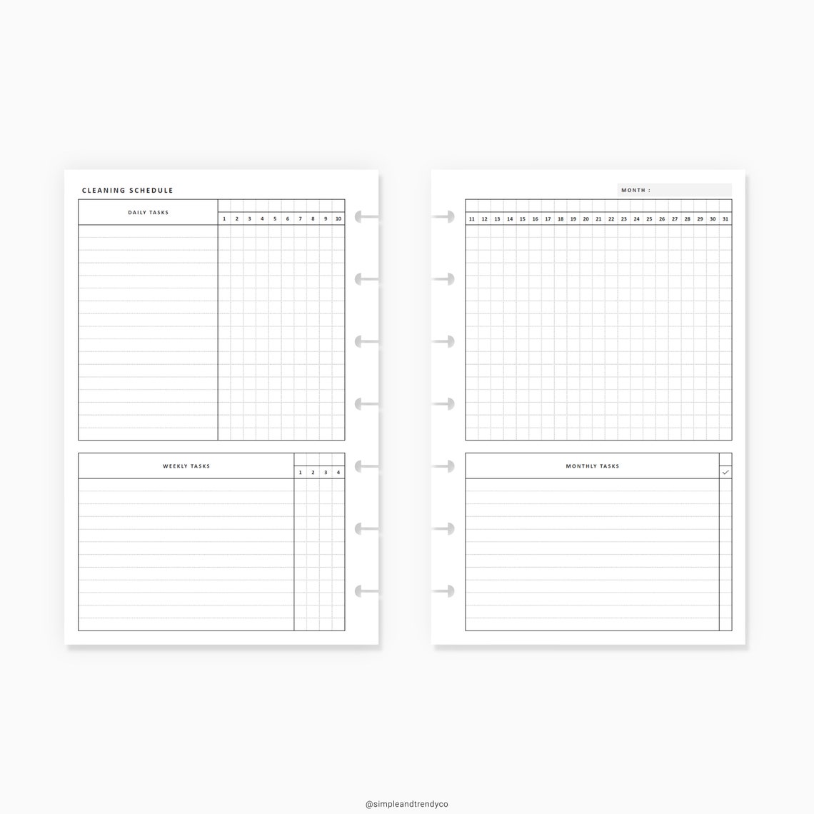 Cleaning Schedule Happy Planner Mini Cleaning List Printable | Etsy
