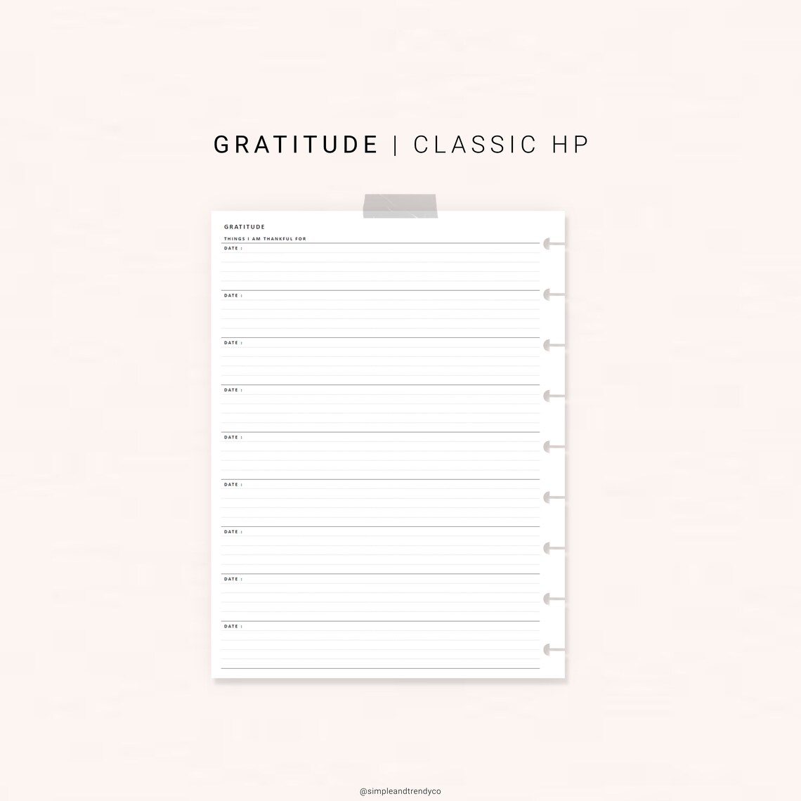 Daily Gratitude Happy Planner Classic Printable Gratitude | Etsy
