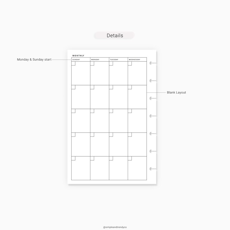 Monthly Planner Printable Happy Planner Mini Agenda Monthly Etsy