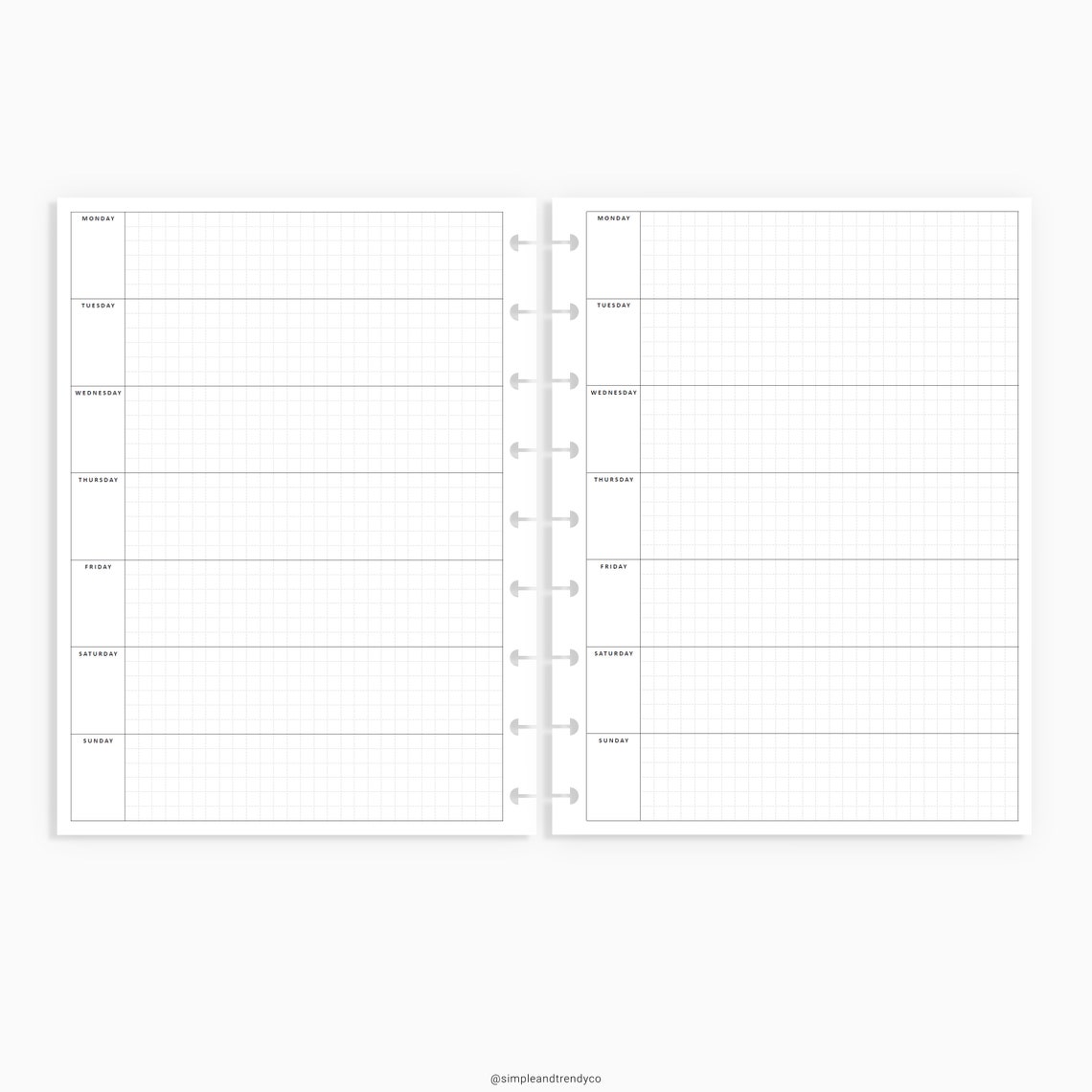 Weekly on One Page Weekly Planner Pages Printable Happy | Etsy