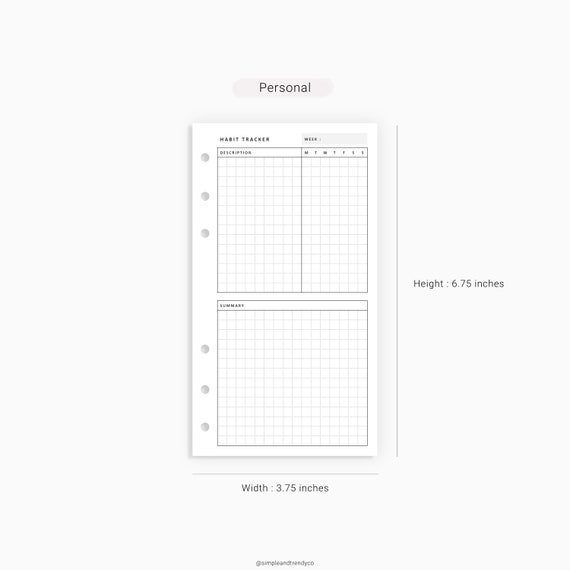 Bookbinding Papercraft Personal Planner Inserts List Inserts PERSONAL