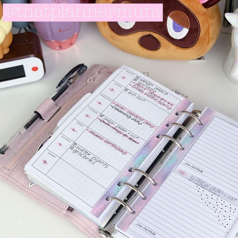 week on one page weekly planner pages printable personal