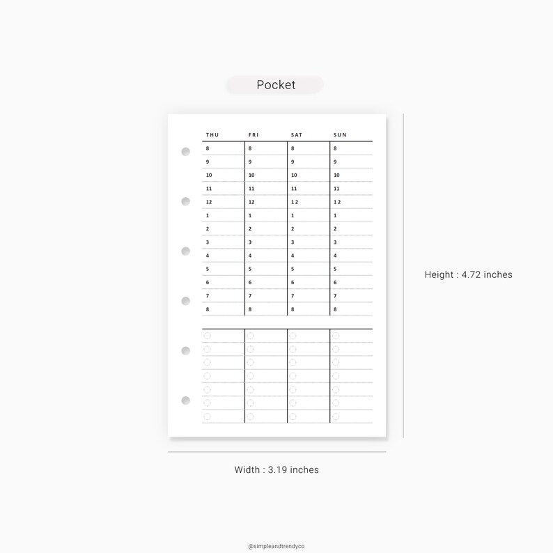 undated-weekly-planner-pocket-size-vertical-weekly-agenda-etsy