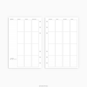Weekly Planner Erin Condren Inserts Undated Printable Half | Etsy