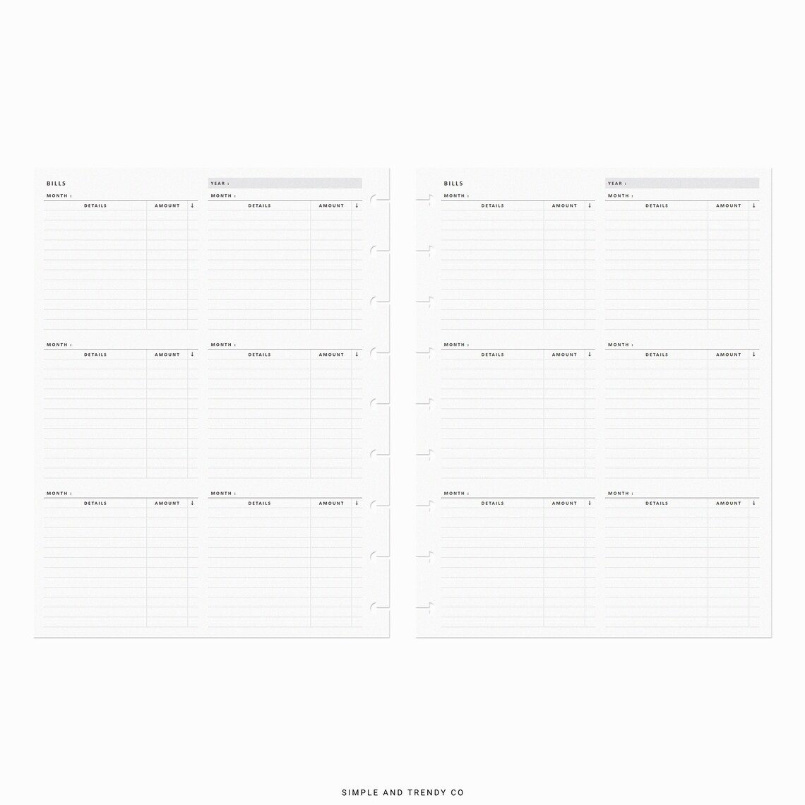 Bill Tracker Printable Happy Planner Classic Bill Organizer - Etsy