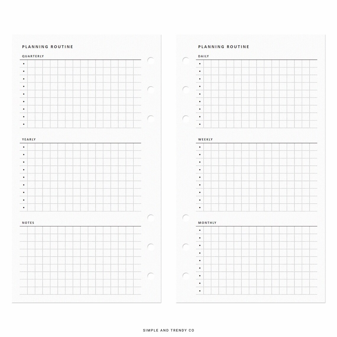 Planning Routine Printable Personal Planner Inserts - Etsy