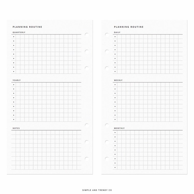 Planning Routine Printable Personal Planner Inserts - Etsy
