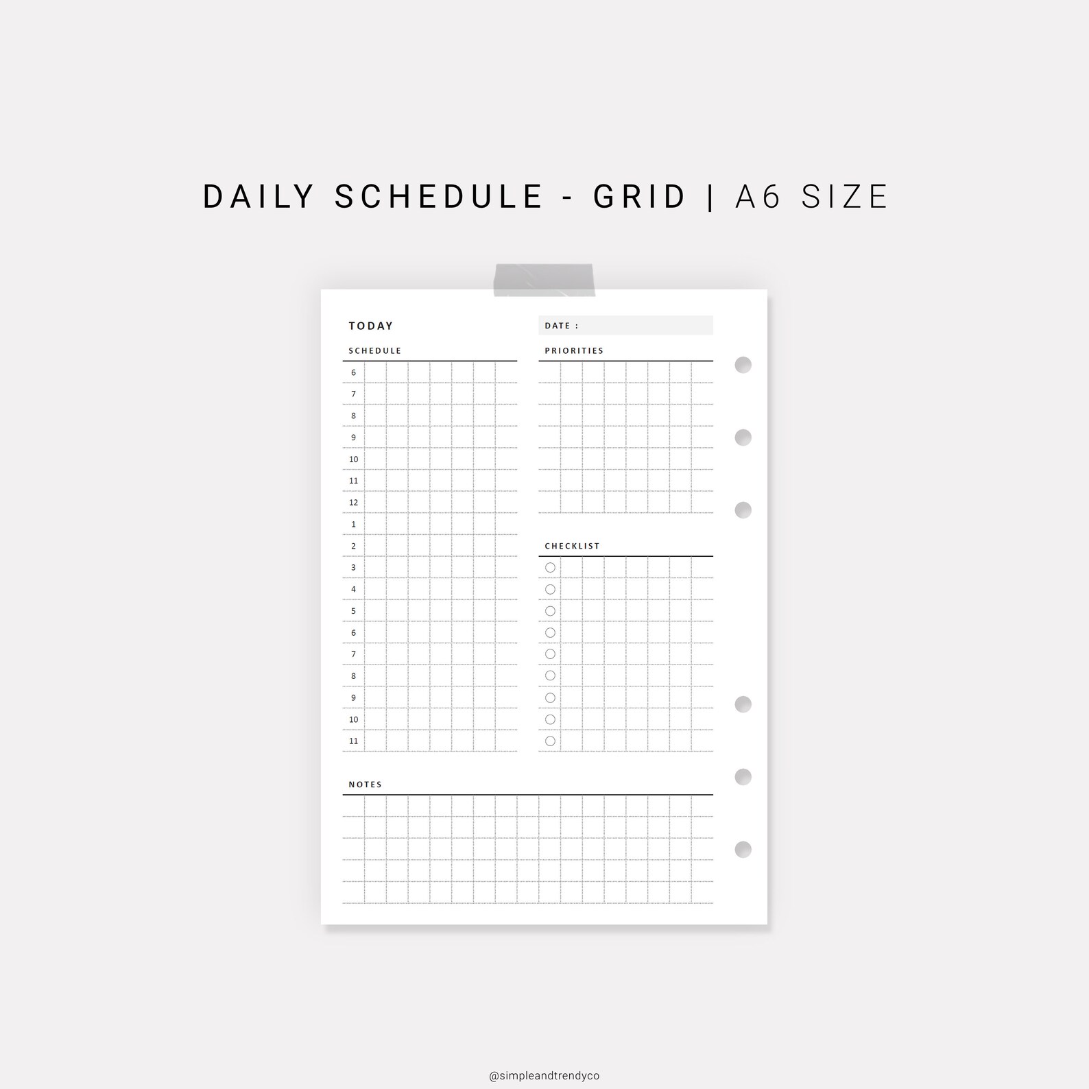 Daily Planner Printable A6 Inserts Daily Planners and | Etsy