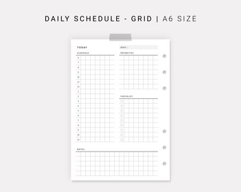 Daily Planner Printable A6 Inserts Daily Planners and | Etsy