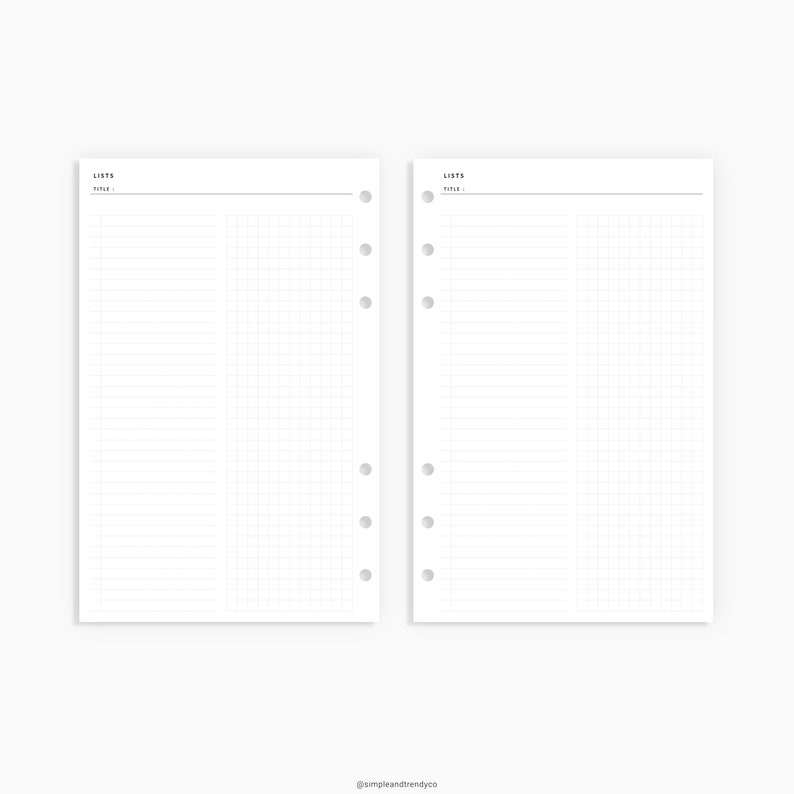 To Do List Printable Half Size Half Letter Inserts Grocery Etsy