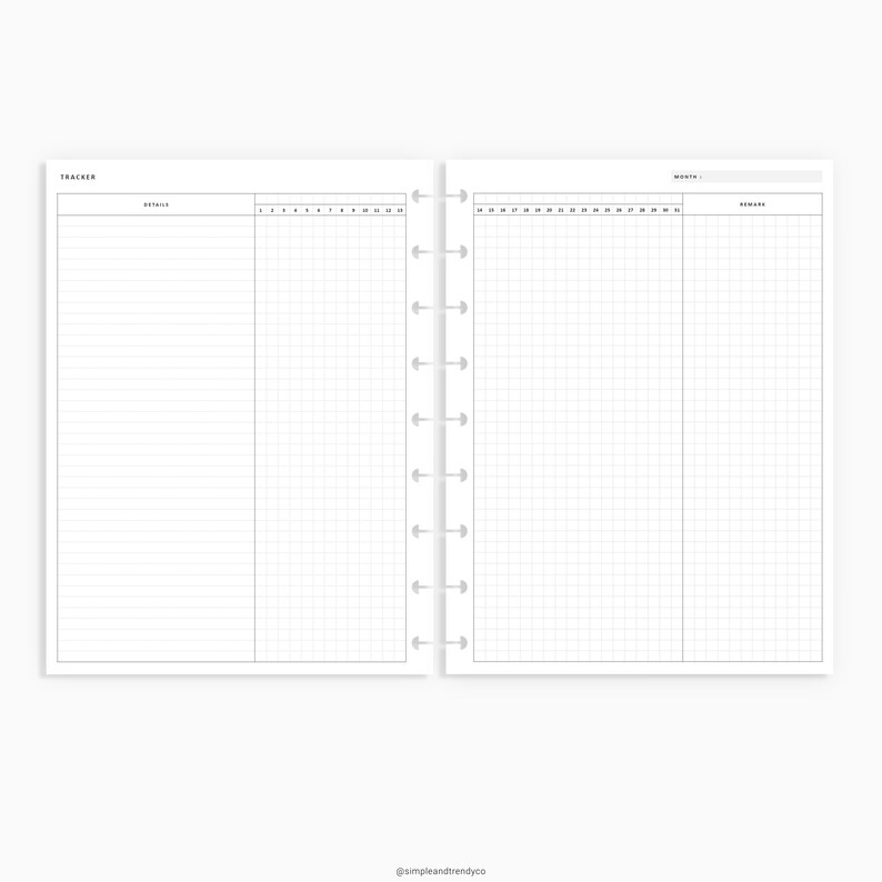 Monthly Habit Tracker Printable Undated Happy Planner Classic | Etsy